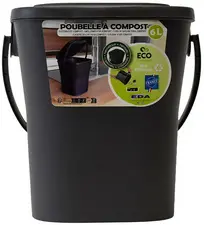 EDA Poubelle à compost, 6 litres, anthracite