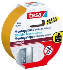 tesa Powerband Adhésif de montage INDOOR, 38 mm x 5 m