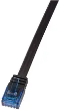 LogiLink Câble patch plat U/UTP, Cat. 6, 2,0 m, noir
