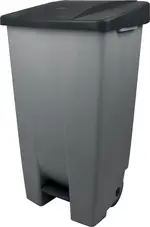 helit Poubelle à pédale "the step chief", 120 litres, noir
