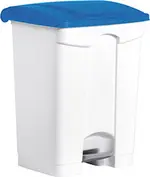 helit Poubelle à pédale "the step", 70 litres, blanc/bleu
