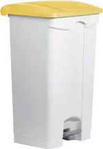 helit Poubelle à pédale "the step", 90 litres, blanc/jaune
