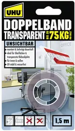 UHU Ruban adhésif pour montage TRANSPARENT, double face