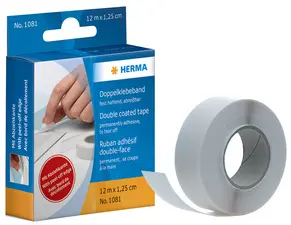 HERMA Ruban adhésif double-face, 12,5 mm x 12 m, blanc