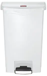 Rubbermaid Collecteur à pédale Slim Jim, 50 litres, blanc