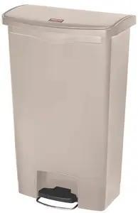 Rubbermaid Collecteur à pédale Slim Jim, 68 litres, beige