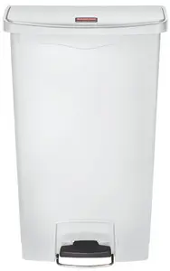 Rubbermaid Collecteur à pédale Slim Jim, 68 litres, blanc