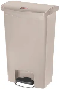 Rubbermaid Collecteur à pédale Slim Jim, 50 litres, beige