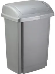 past team Poubelle à couvercle basculant, 25 litres, argent