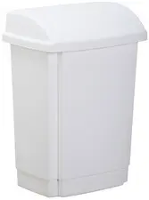 past team Poubelle à couvercle basculant, 15 litres, blanc
