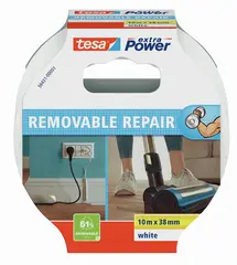 tesa Ruban adhésif toilé extra Power REMOVABLE REPAIR, blanc