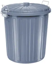 helit Poubelle "the big boy" avec couvercle, gris, 73 litres