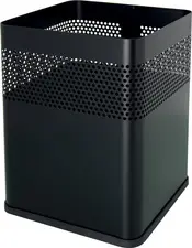 helit Corbeille à papier en acier "the dot", 18 L, noir
