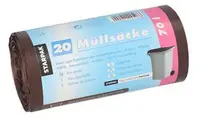 STARPAK Sac poubelle HDPE, 70 litres, marron