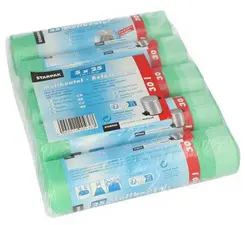 STARPAK Sac poubelle HDPE à liens coulissants, 30 litres