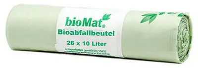bioMAT Sac compostable, 10 litres, vert