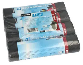 STARPAK Sac pour conteneur à ordures, noir, 240 litres