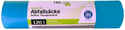 TRIline Sac poubelle, bleu, 120 litres