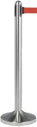 Securit Set de poteau d'accueil RETRACTABLE, chrome / rouge