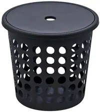 plast team Panier à linge SPRINGFIELD, 25 litres, rond, noir
