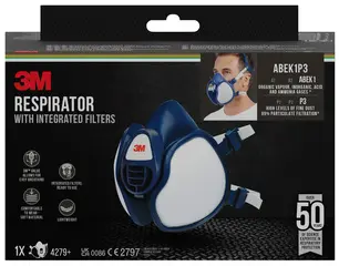 3M Demi-masque respiratoire 4279+, ABEK1P3, bleu/blanc