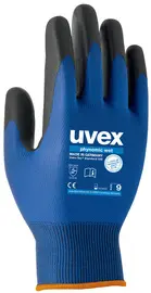 uvex Gants de travail phynomic wet, T. 08, bleu/anthracite