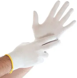 HYGOSTAR Gant à mailles fines Ultra Flex, en nylon, L, blanc