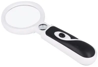 FIRST AID ONLY Loupe avec LED, rond, noir/blanc