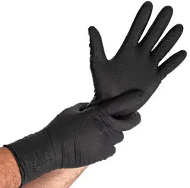HYGOSTAR Gant en nitrile  "POWER GRIP LONG", M, noir