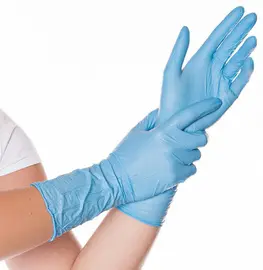 HYGOSTAR Gant nitrile SAFE LONG, M, sans poudre, bleu