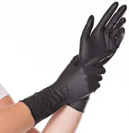 HYGOSTAR Gant nitrile SAFE LONG, L, sans poudre, noir
