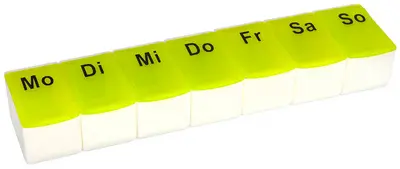 FIRST AID ONLY Pilulier semainier, plastique, blanc/vert