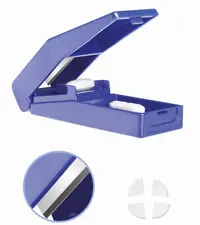 Lifemed Coupe-comprimé avec réservoir, bleu