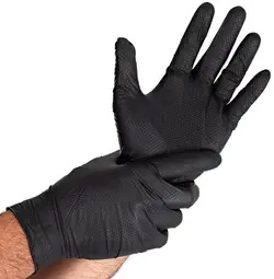 HYGOSTAR Gant en nitrile DIAMOND GRIP, M, noir