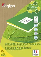 agipa Etiquette multi-usage, recyclé, 105 x 35 mm, blanc