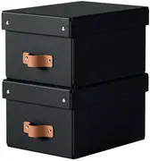 LEITZ Boîte de rangement Puro, carton, 7 L, set de 2, noir