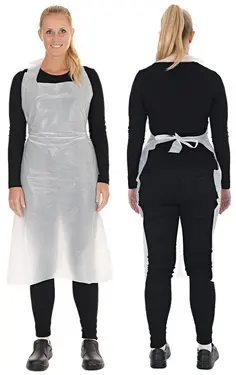 HYGONORM Tablier LDPE usage unique, bouchardé, blanc