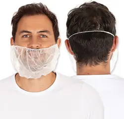 HYGOSTAR Couvre-barbe en PP non tissé, taille unique, blanc