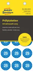 AVERY Zweckform Plaquette de contrôle, 2025, 30 mm, bleu