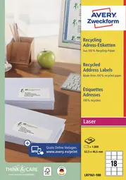 AVERY Zweckform Étiquette d'adresse recyclée, 99,1 x 42,3 mm
