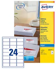 AVERY Etiquette d'adresse jet d'encre, 63,5 x 33,9 mm, blanc