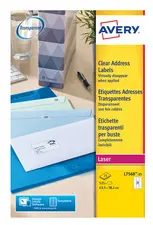 AVERY Etiquette d'adresse, 99,1 x 38,1 mm, transparent
