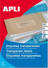 APLI Etiquettes adresse transparentes, 105 x 37 mm
