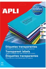 APLI Etiquettes adresse transparentes, 99,1 x 67,7 mm