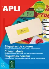 APLI Etiquette d'adresse, 105 x 148,5 mm, jaune