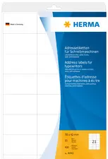 HERMA Etiquette d'adresse, 105 x 42 mm, coins pointus, blanc