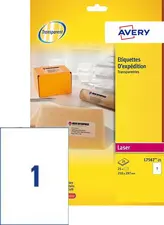 AVERY Etiquette d'expédition, transparent, 99,1 x 67,7 mm