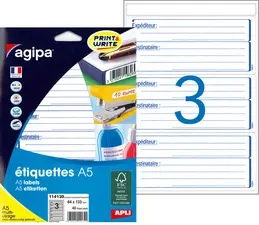 agipa Etiquettes "expéditeur/destinataire", 64 x 133 mm