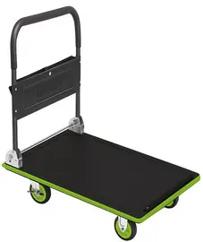 Wonday Chariot à plate-forme en acier, charge: 150 kg, noir/