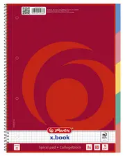 herlitz Cahier à spirale avec intercalaires x.book, A4